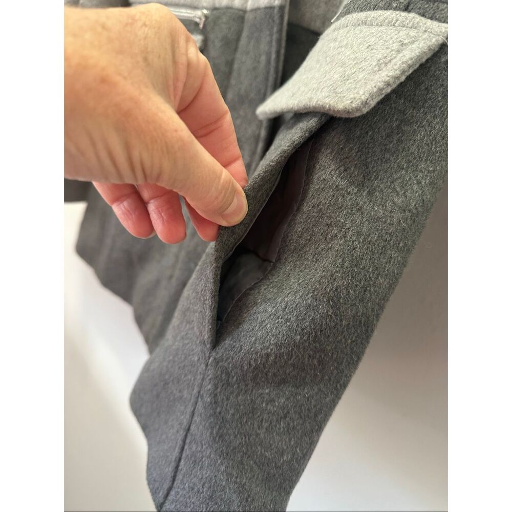 New York & Company Small Wool Blend Color Block Hooded Coat Gray Winter Jacket C - Picture 8 of 14